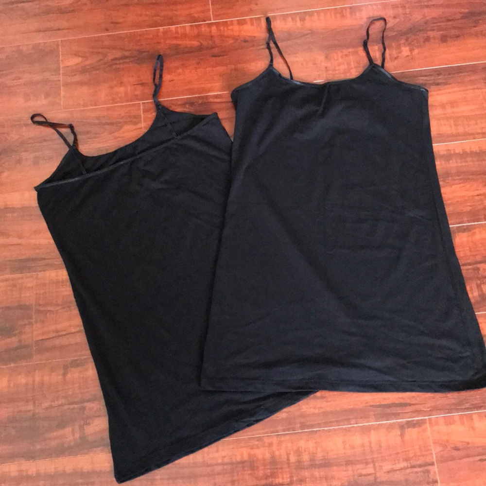 BN 2 Plus Size Black Camisole Adjustable Strap